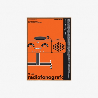 브리온베가 라디오포노그라포 rr-226 포스터 오렌지 A1 우드 프레임